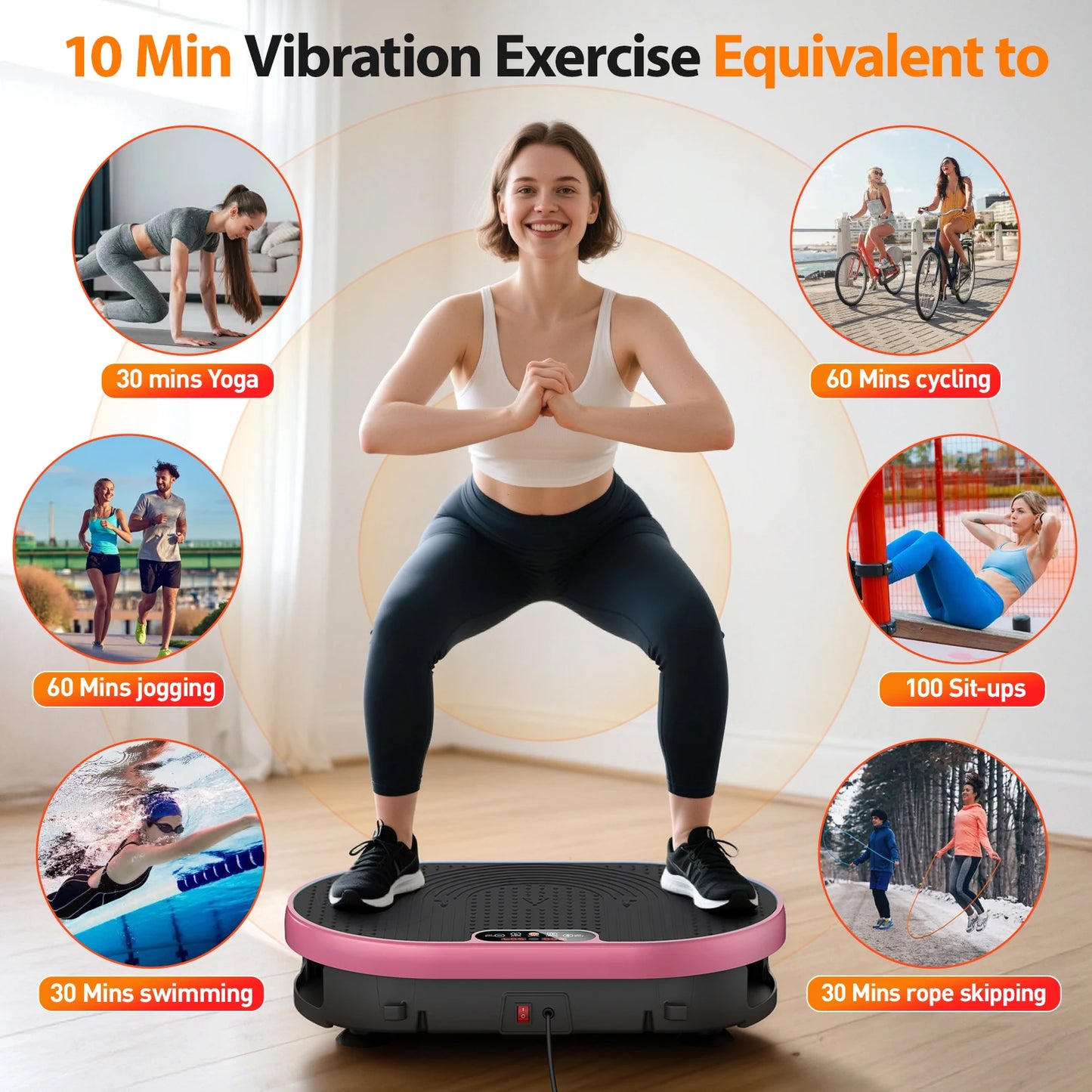 Vibration Plate Whole Body Exercise Machine 120 Levels Remote Control Home Gym