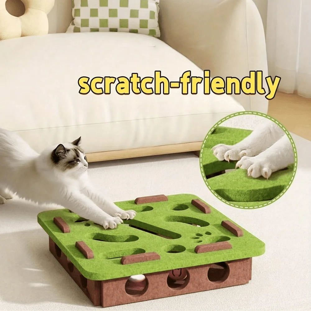 New Interactive Cat Puzzle Toy With Maze Tunnel Ball Bell
