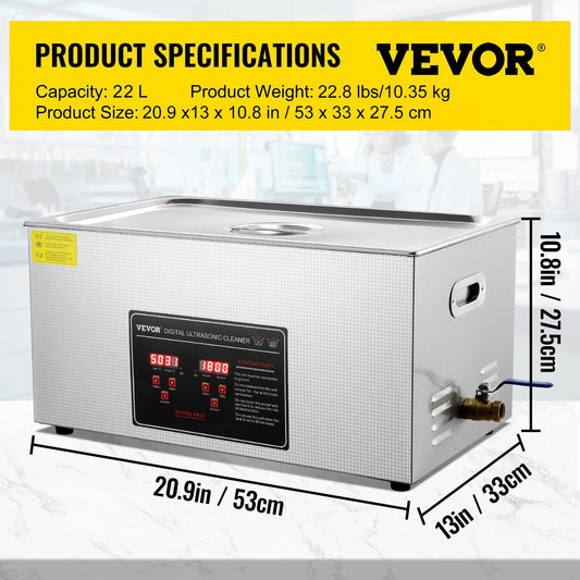 SucceBuy Ultrasonic Cleaner Stainless Steel Portable Home Appliance