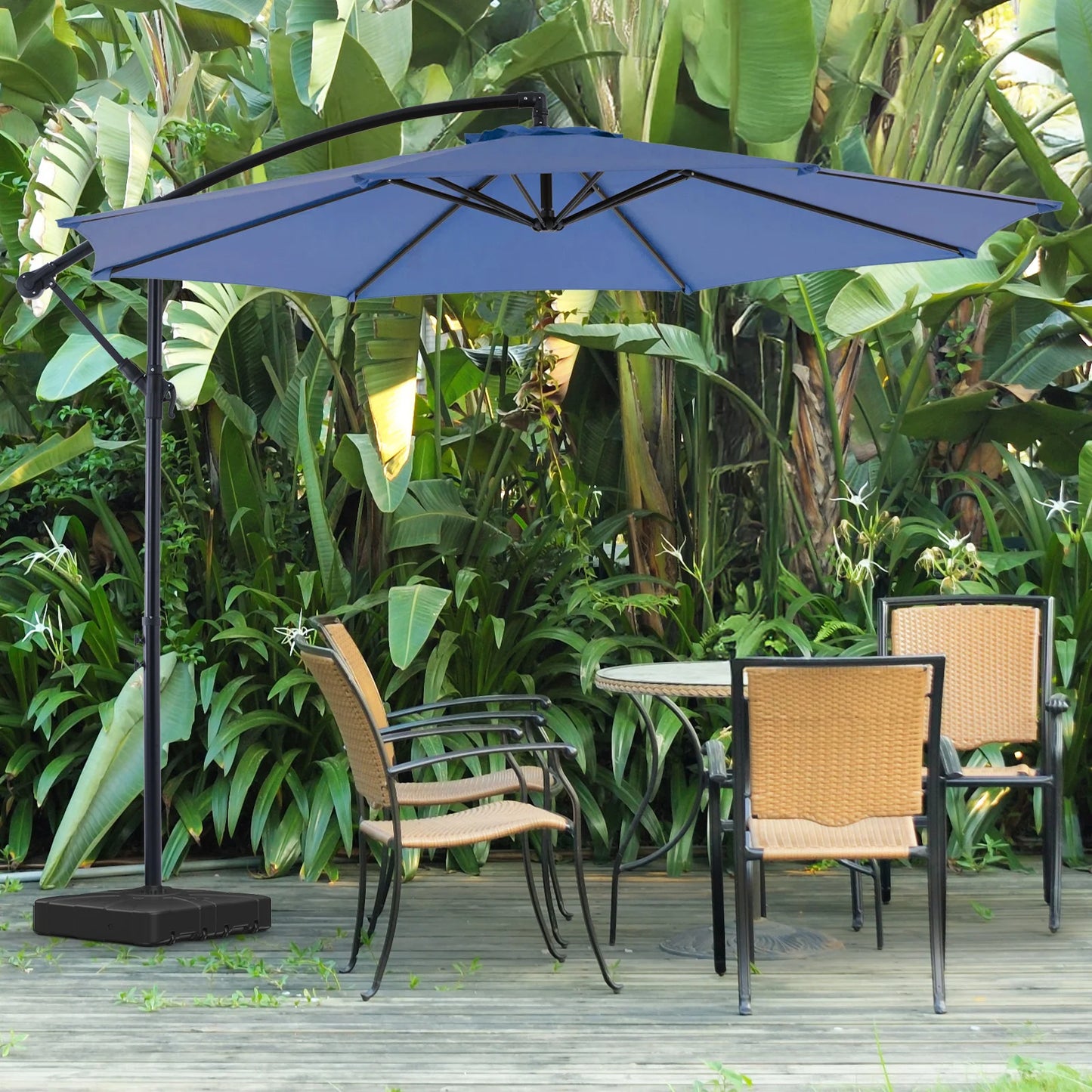 JHK Outdoor Patio Cantilever Umbrella With Easy Tilt UV Protection
