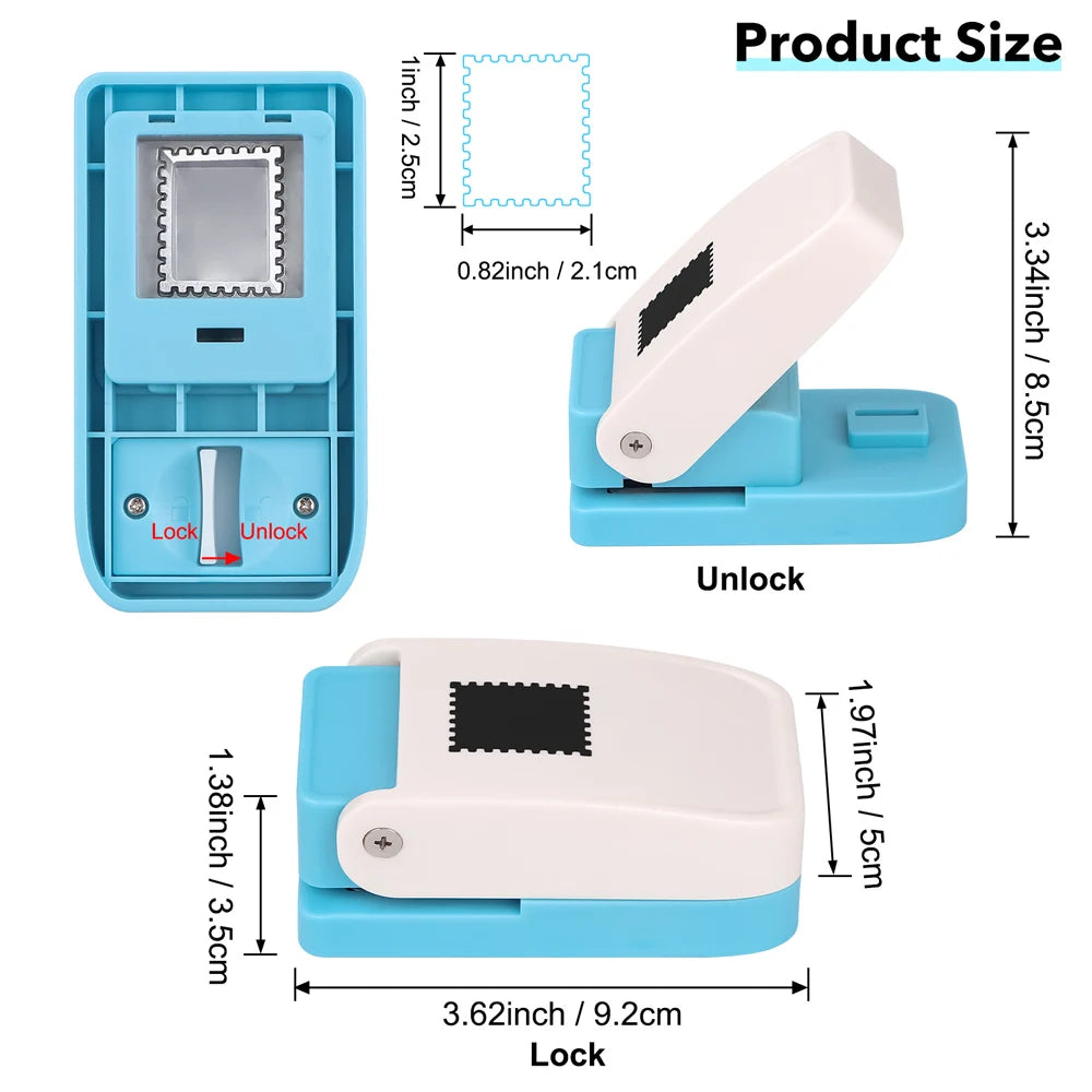 Rectangular Postage Stamp Punch Lever Action Craft Punch For Scrapbooking