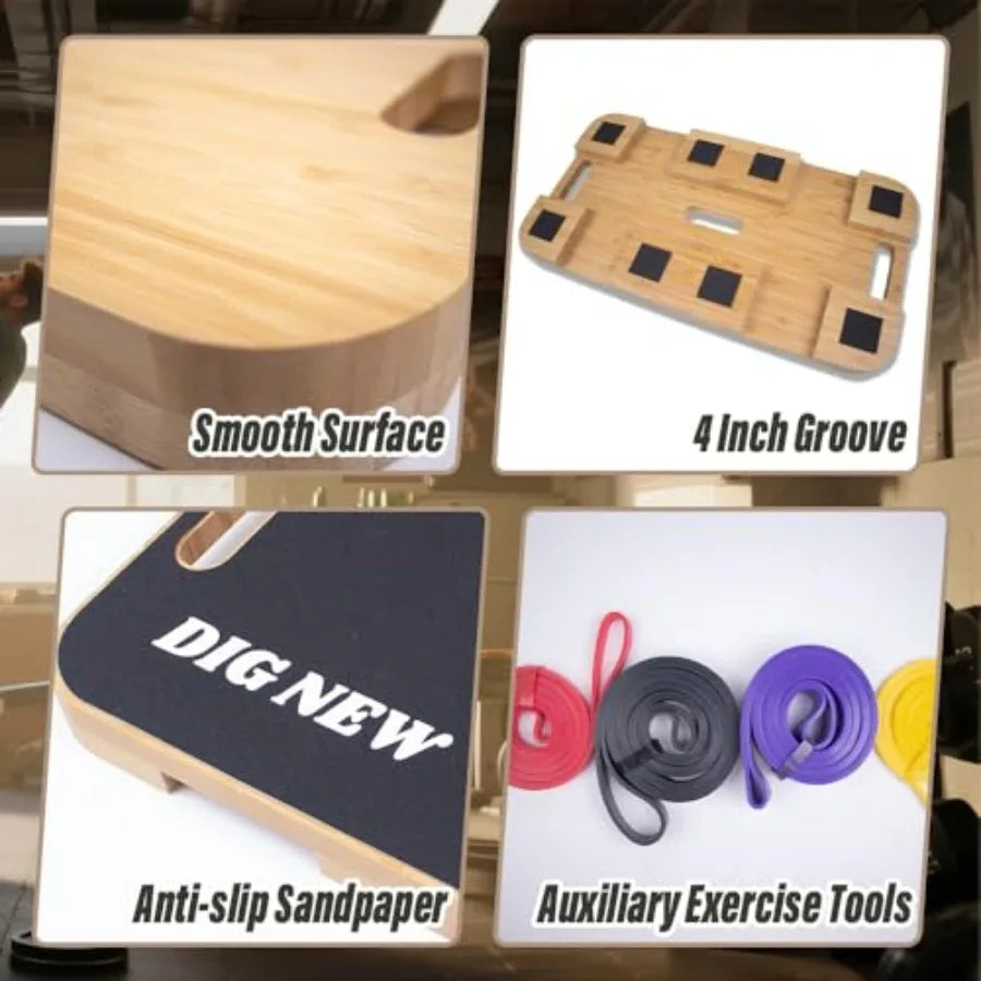 Wooden Resistance Band Foot Plate Exercise Platform Non Slip Surface