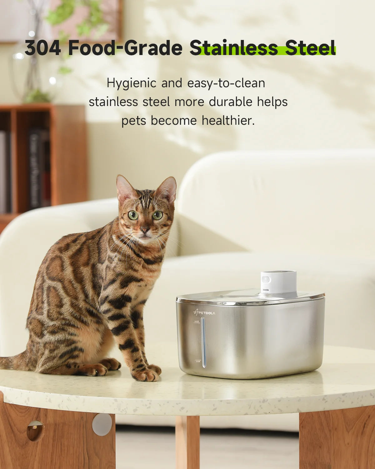 APETDOLA Wireless Cat Water Fountain Auto Sensor For Cats And Dogs