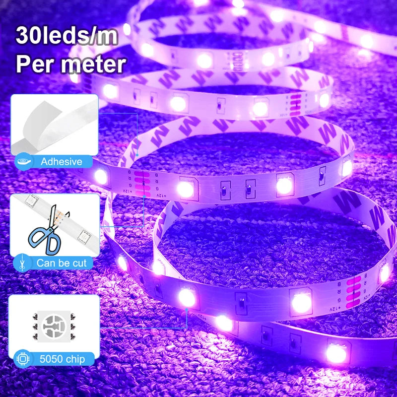RGB 5050 LED Strip Lights With Bluetooth App Control 12V