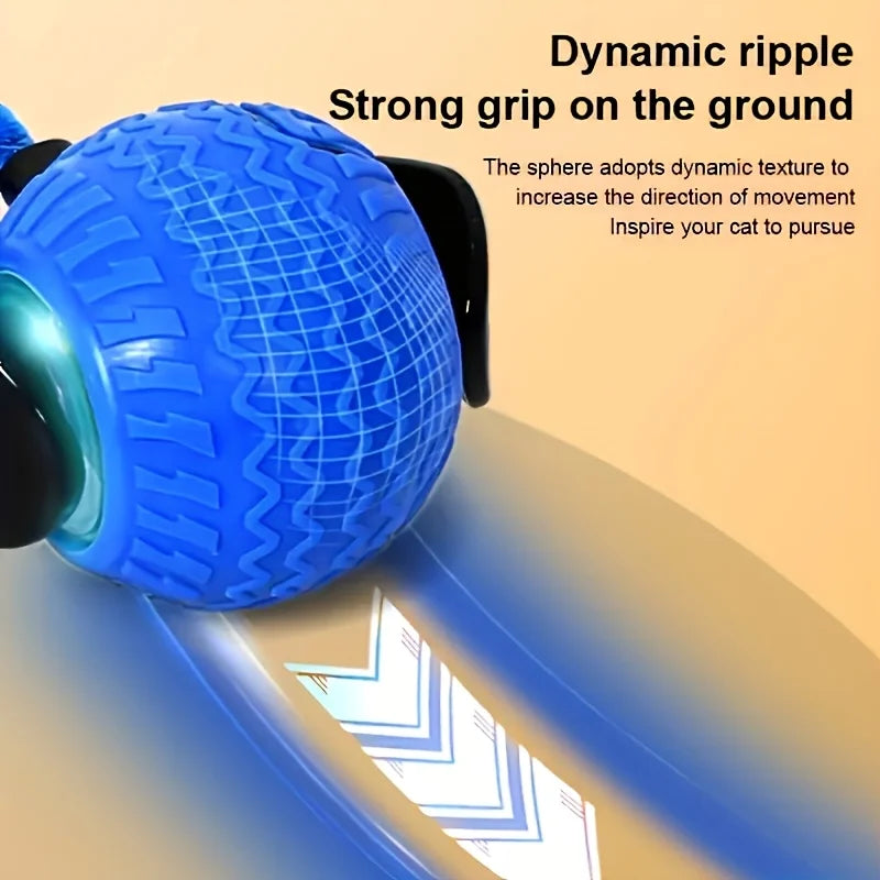 Automatic Rolling Ball Cat Toy With LED Light Motion Activated For Indoor Cats