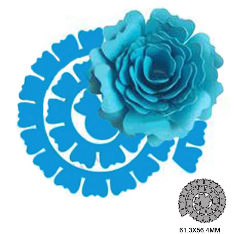 3D Spiral Flower Garland Cutting Dies For Scrapbooking Card Making