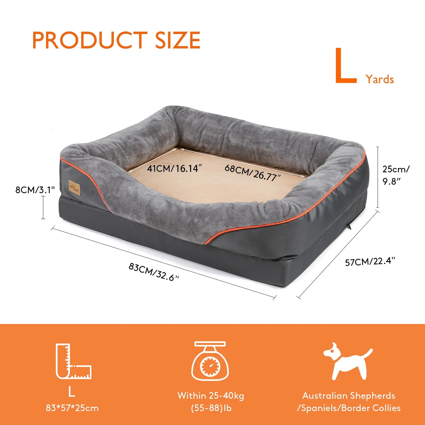BINGOPAWCN Dog Bed Removable Washable Cover Anti Allergy