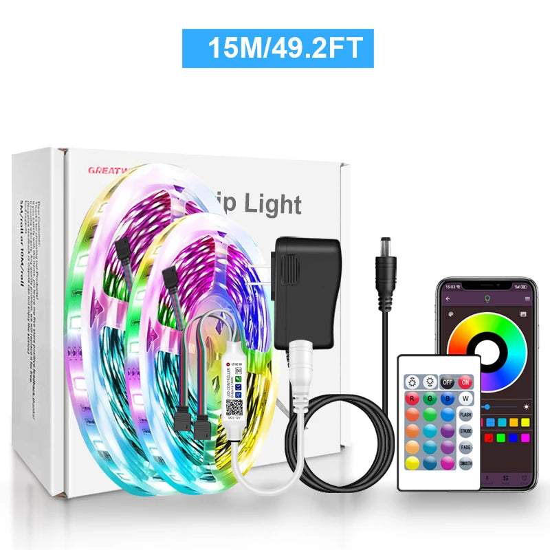 RGB 5050 LED Strip Lights With Bluetooth App Control 12V