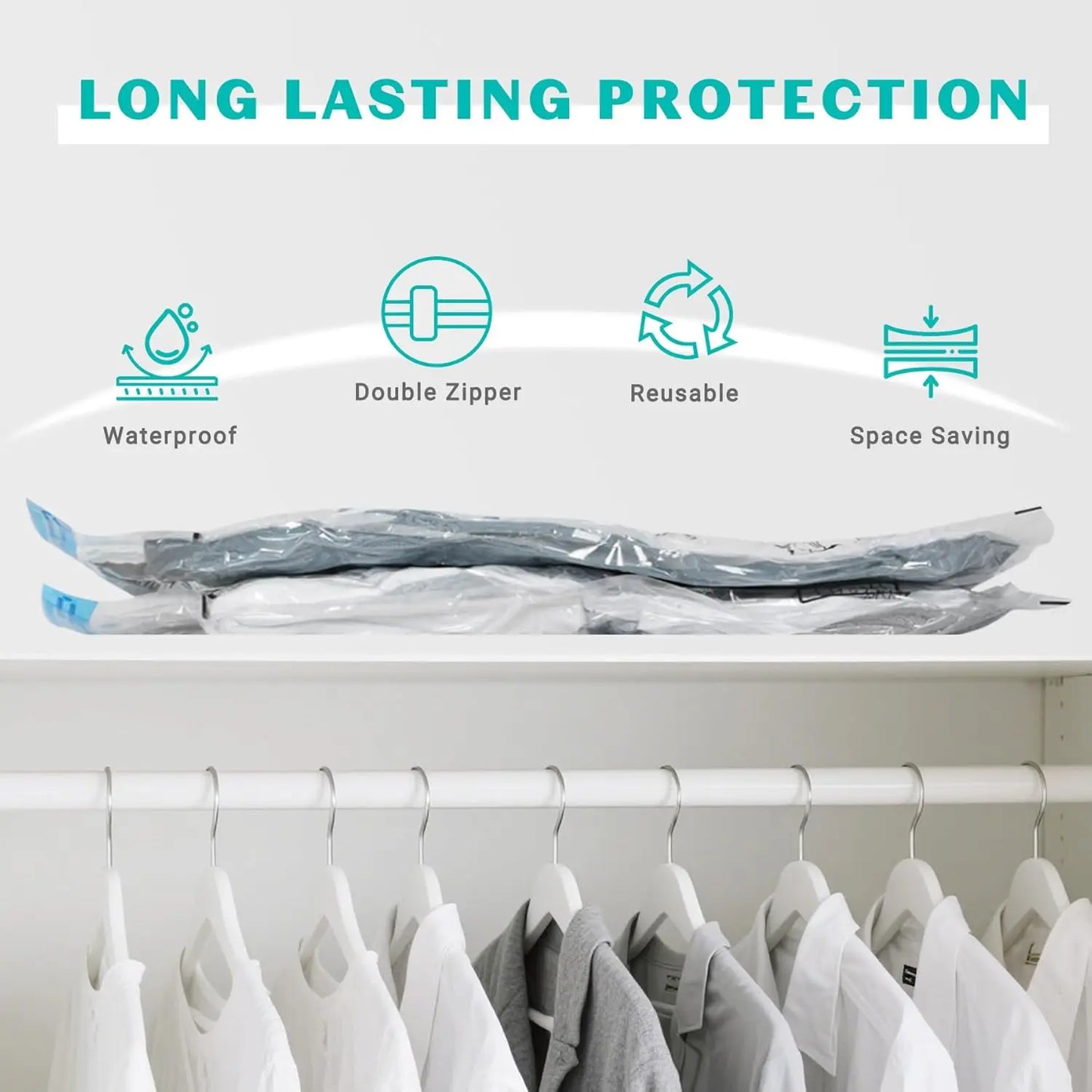 Vacuum Storage Bags With Hand Pump Space Saving For Clothes Travel